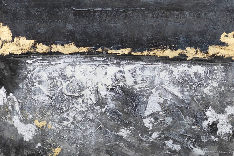 Handgemaltes Gemälde Acrylfarbe 75x100cm Schwarz