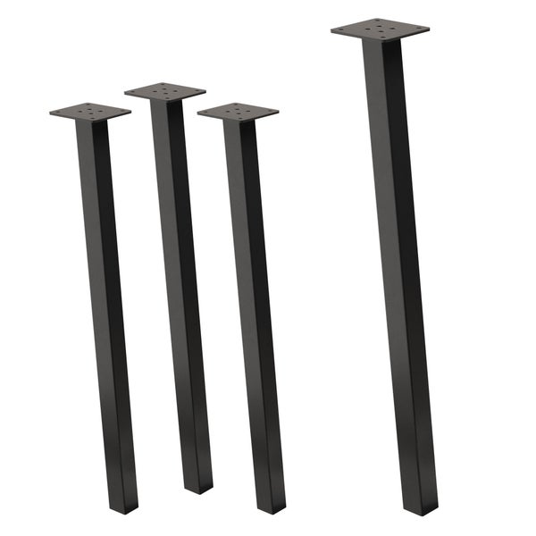 ML-Design 4er Set Tischbeine schräg 72 cm, Dunkelgrau, Optik Industrial, Stahl pulverbeschichtet, Profil 4x4 cm, I-Form, Möbelfüße Metall 96° Neigung, Tischfüße Möbelbeine für Esstisch & Schreibtisch