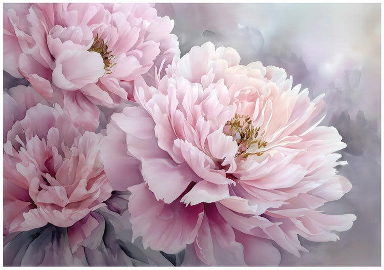 Nahaufnahme von drei rosa Pfingstrosen