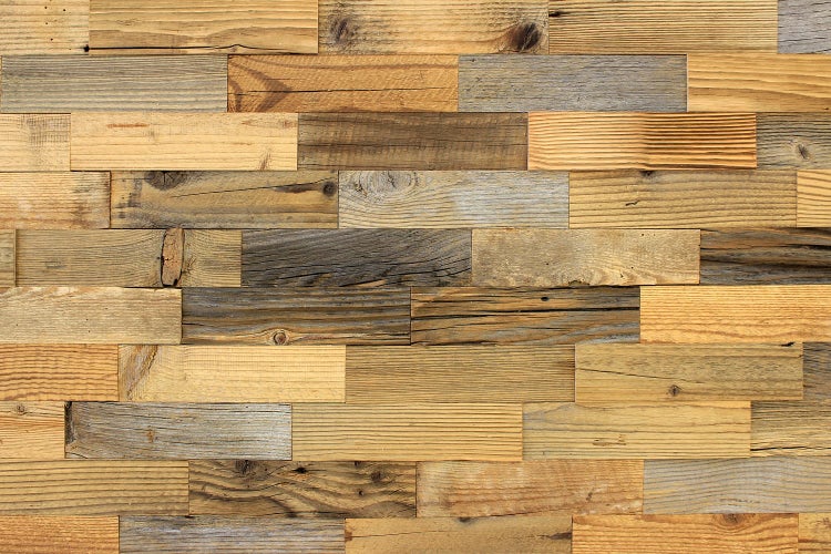 wodewa Wandverkleidung aus Holz Altholz sonnenverbrannt 1m² Echtholz Wandpaneele Holzwand