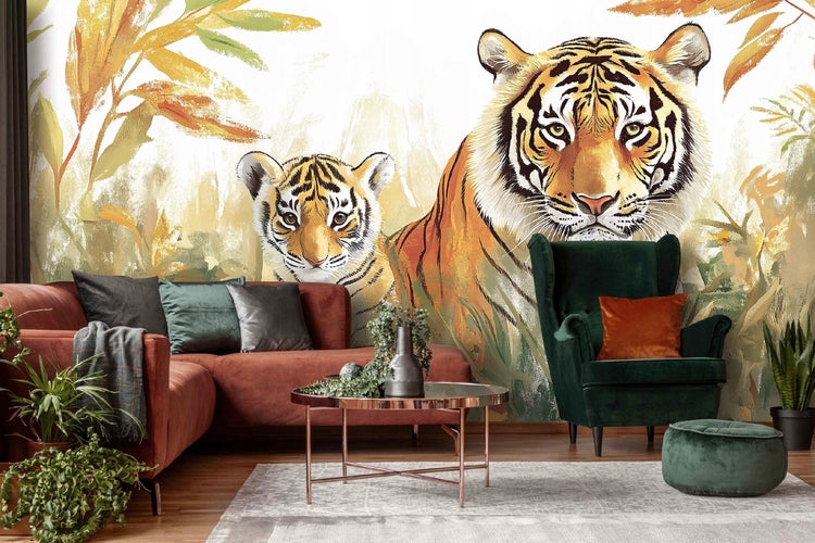 Fototapete Kinderzimmer Tiger Tiere Vlies Tapete Kinder 350x250 cm