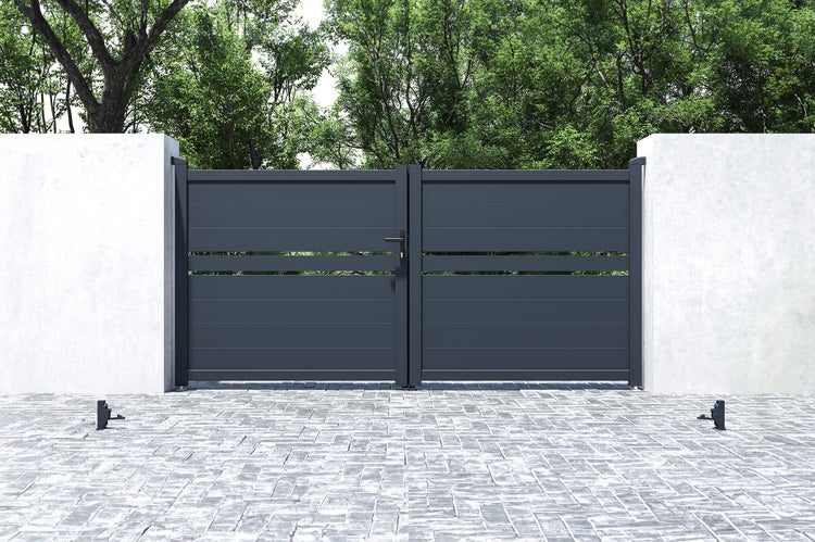 Flügeltor 3m CIMONE H.140 graues Aluminium