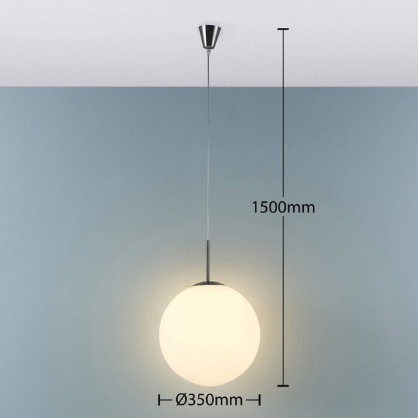 Lindby Pendelleuchte Marike (Modern) in Weiß aus Glas (1 flammig, E27) - Hängelampe Esstischlampe Hängeleuchte Wohnzimmerleuchte