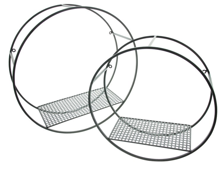 FRANK FLECHTWAREN | Wandregal Circle, 2er Set, METALL, Ø 36 x 13 cm, Ø 45 x 16 cm