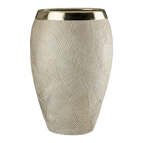 Vase GILDE Höhe 35 cm champagnerfarben Keramik