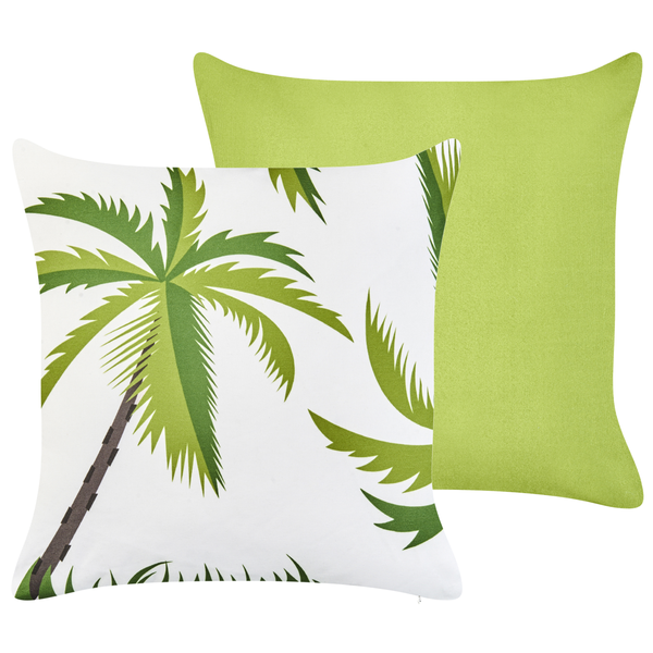 Gartenkissen 2er Set SEASIDE Pflanzenmuster 45 x 45 cm Grün