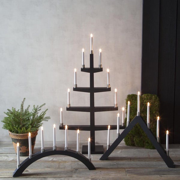 Dekorative elektrische Fensterleuchten in Bogen-, Dreiecks- und Baumform.