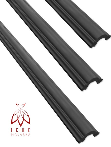 1 Stück / 2 Meter Sockelleisten Fußleisten Bodenleiste - schwarz - hartes Material - Dekor - Wand - Boden - Decke (DP1 - schwarz)