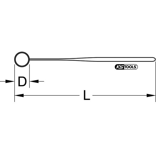 KS Tools Inspektionsspiegel mit Maßangaben