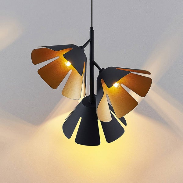 Lucande Pendelleuchte Jemmily (Design, Modern) in Schwarz aus Aluminium (3 flammig E14) - Design-Hängeleuchte Esstischlampe Hängelampe Hängeleuchte Wohnzimmerleuchte