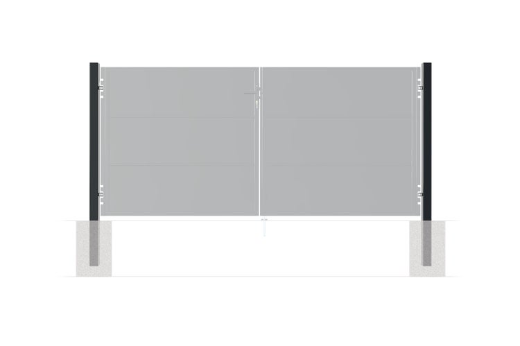 Set mit 2 DARIO-Eisenpfosten, 8 x 8 cm, H. 190 cm, Mattschwarz
