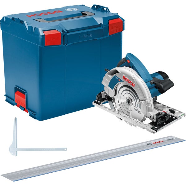Bosch Professional Handkreissäge Set inklusive L-Boxx, Führungsschiene und Parallelanschlag.