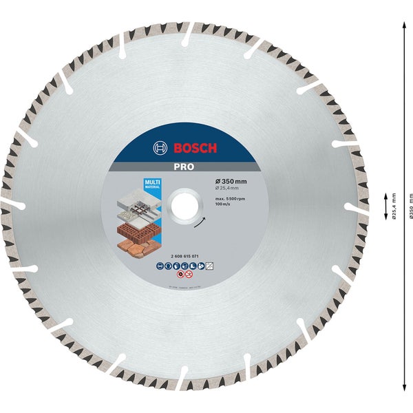 Bosch PRO Multi Material Diamanttrennscheibe 350 x 25,4 mm - 2608615071