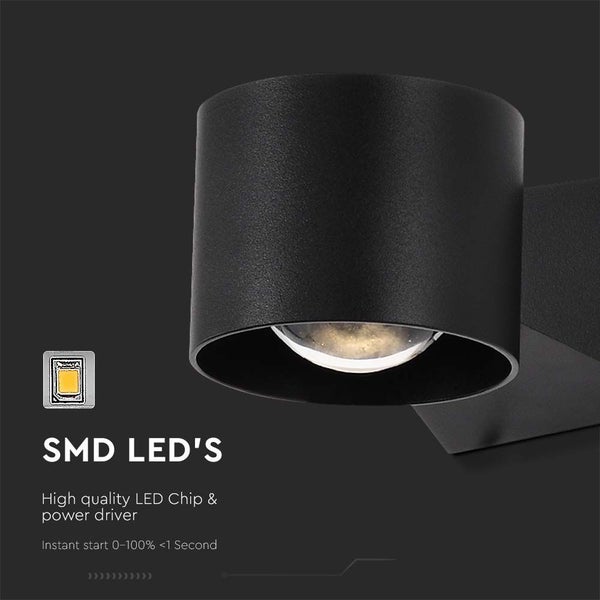 Schwarze LED-Wandleuchte
