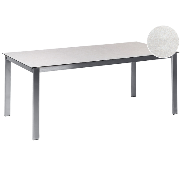 Gartentisch COSOLETO 180 cm 90 cm Glas Weiß