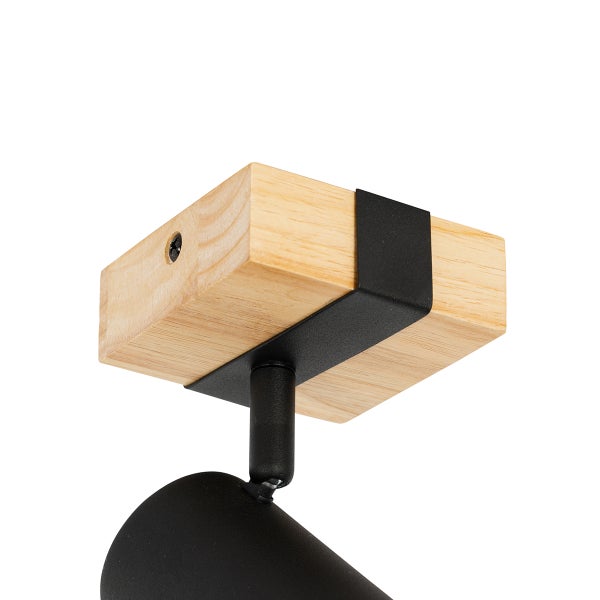Deckenstrahler aus Holz und Metall in modernem Design