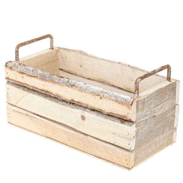 Dekorative Holzkiste mit Metallgriffen