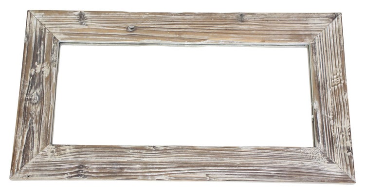 FRANK FLECHTWAREN | Wandspiegel Rustikal, HOLZ, GLAS, 66 x 2 x 36 cm
