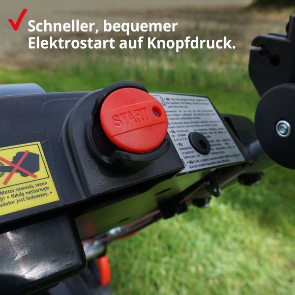 Elektrostart per Knopfdruck für Rasenmäher für einen schnellen und bequemen Start.