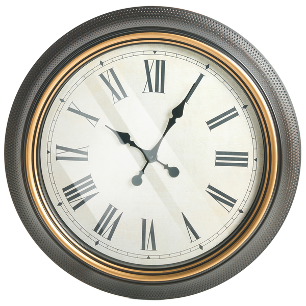 Wanduhr mit römischen Ziffern und Zierrahmen