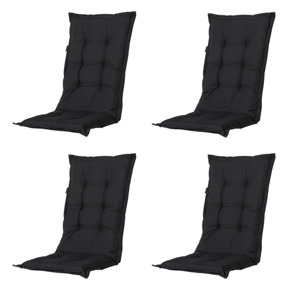 Gartenstuhlauflagen Panama schwarz - Ca. 105x50 cm - 4er-Set
