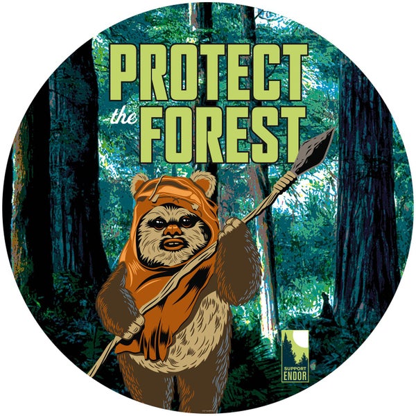 Disney selbstklebende runde Tapete Star Wars Ewok Multicolor - Ø 128 cm - 610384