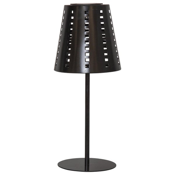 Dekorative Tischleuchte aus Metall mit Lochmuster