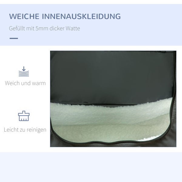 PawHut Hundetasche, 60L x 42B x 42H cm, Oxford-Polyester, Stahl, Grau
