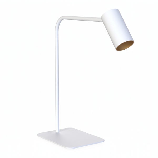 Moderne Schreibtischlampe mit schlankem Standfuß und zylindrischem Leuchtenkopf für gezielte Beleuchtung