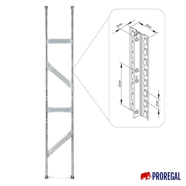 PROREGAL Fachbodenregal Stecksystem Proximo Grundregal HxBxT 200 x 150 x 50 cm 5 Ebenen Fachlast 130 kg Beidseitig Nutzbar Verzinkt