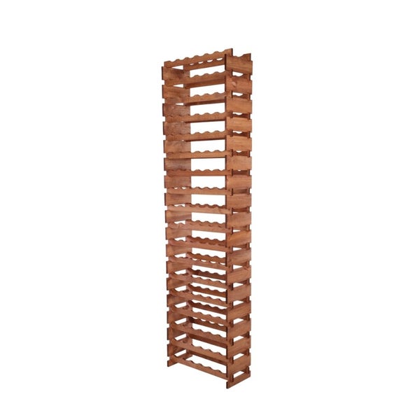 Weinregal VINOTECA FLEX PRO HxBxT 247x65x28cm 108 Flaschen auf 18 Ebenen Massives Kiefernholz Braun geölt