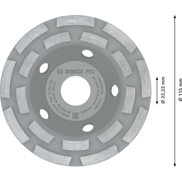 Bosch PRO Concrete Schleifkopf 50 x 115 mm 22,23 mm - 2608601761