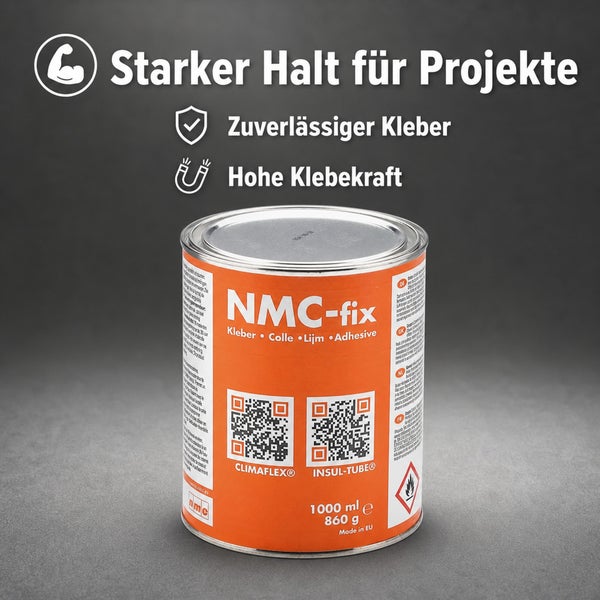 Dose mit NMC fix Kleber fuer Isolierungen mit hoher Klebekraft und starkem Halt.
