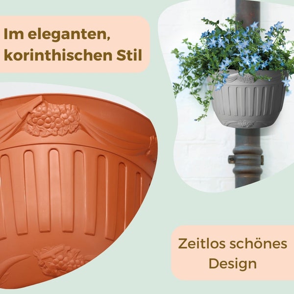 Wandblumentopf im korinthischen Stil mit Rankhilfe und zeitlosem Design