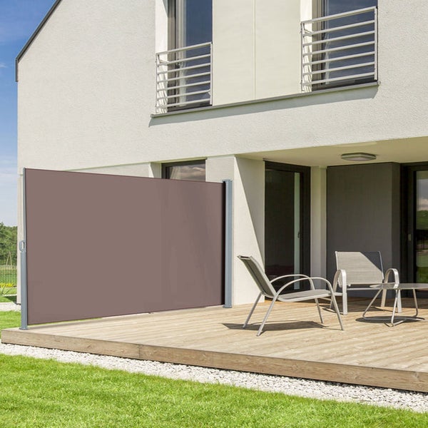 FLOORDIREKT Seitenmarkise - Markise für Balkon und Terrasse - Breite: 3 m - Höhe: 2 m - Braun