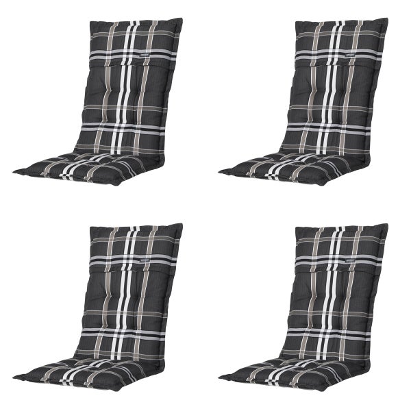 Gartenstuhlauflage High Back Nils taupe - Ca. 123x50 cm - 4er-Set