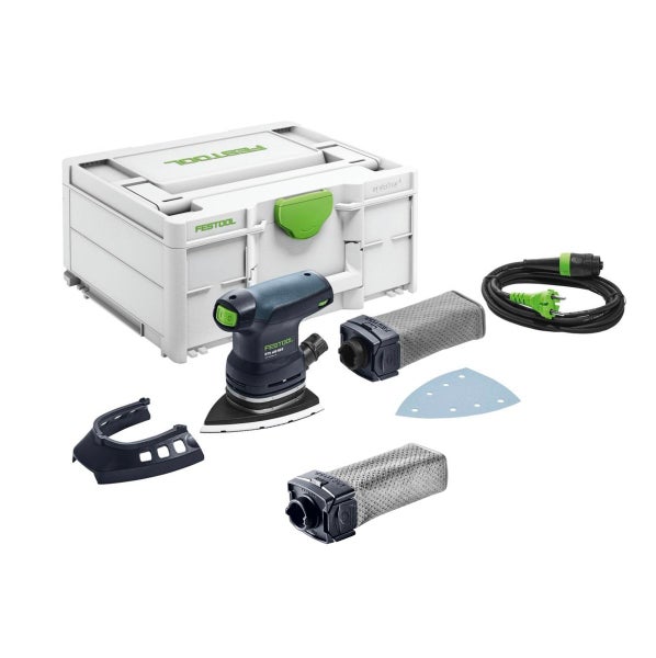 Festool DTS 400 REQ-Plus Deltaschleifer 250 W 100 x 150 mm ( 576064 ) + systainer + SB-Longlife RTS/DTS/ETS Staubfangbeutel ( 201693 )