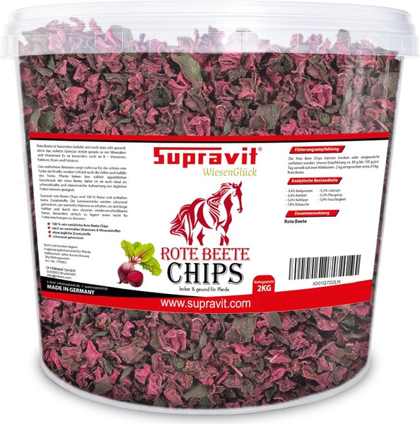 Supravit WiesenGlück Rote Bete Chips für Pferde, 2 kg Eimer