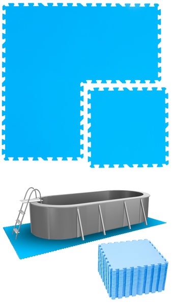 eyepower 6,6 m² Poolunterlage - 28 EVA Matten 50x50 - Outdoor Pool Unterlage - Unterlegmatten Set
