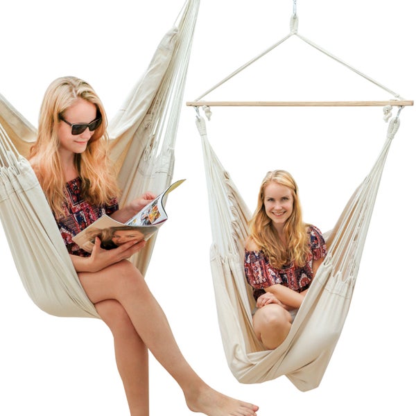 XL Hängesessel Relaxsessel 185x130cm bis 150kg in Beige