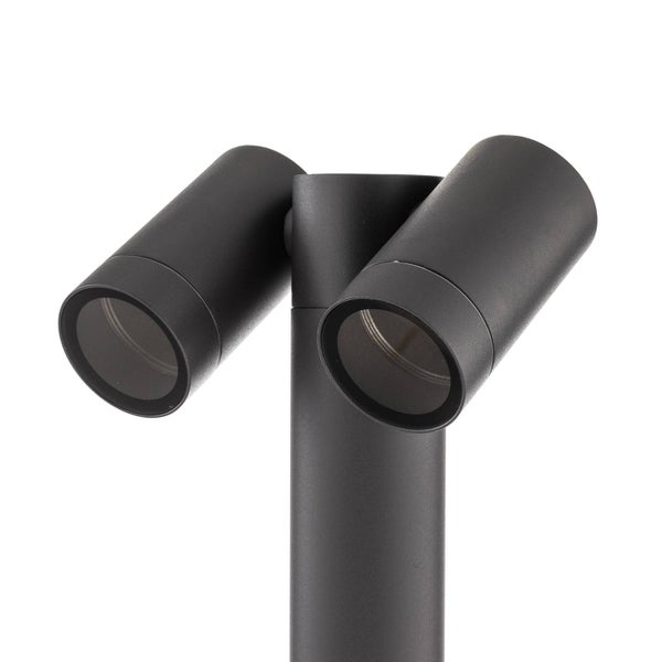 PRIOS Außenleuchte Tulimar (Modern) in Schwarz aus Aluminium (2 flammig, GU10) - Wegeleuchte Pollerleuchte Wegelampe Sockelleuchte
