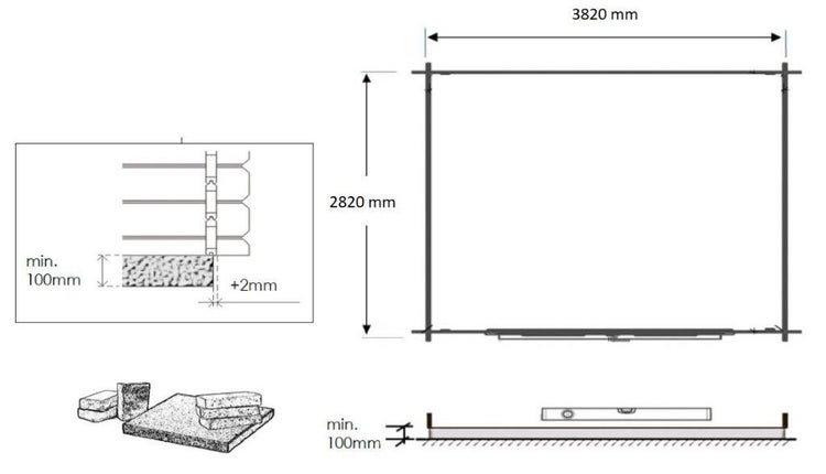 Gartenhaus, Gerätehaus 12m2 - 4x3m - 28mm - Imprägniert