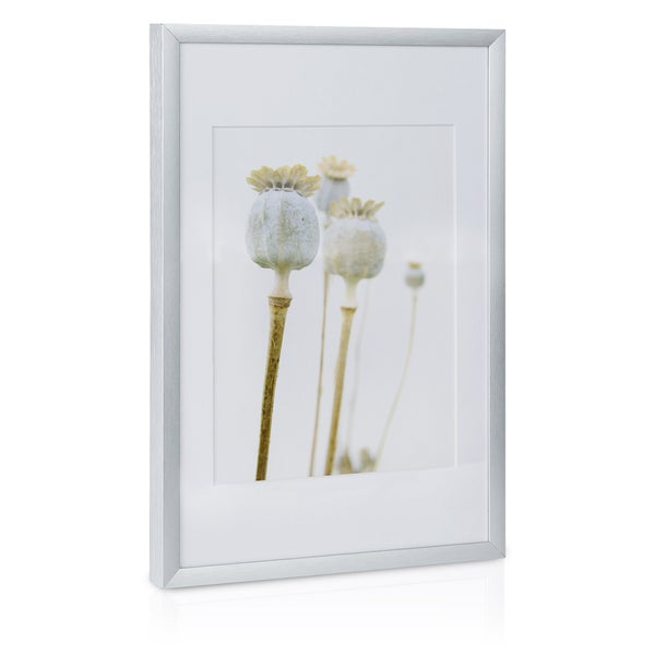 Gerahmtes Mohnblumenbild mit silberfarbenem Rahmen