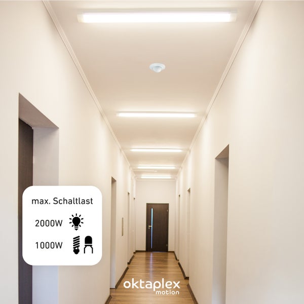 Oktaplex Sam Einbau Bewegungsmelder 360° inkl. Fernbedienung Weiß