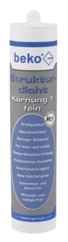 beko Struktur dicht Körnung 1 fein, überstreichbarer Dichtstoff für innen und außen in der Kartusche.