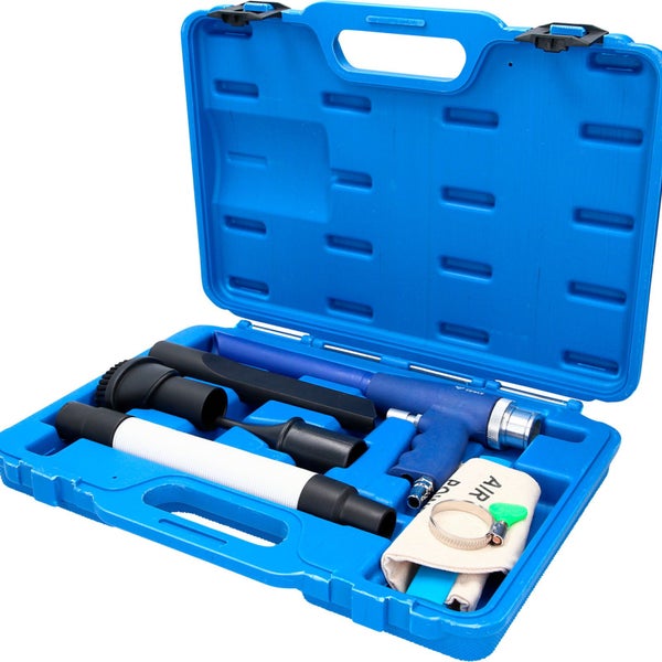 Brilliant Tools Druckluft-Sauger Set, 6-teilig im blauen Werkzeugkoffer
