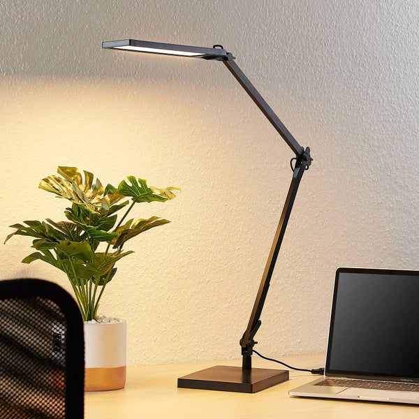 Lindby LED Tischlampe Antisa ( Touchdimmer) dimmbar (Modern) in Schwarz (1 flammig, ) - Tischleuchte Schreibtischlampe Nachttischlampe Touch Lampe Arbeitszimmerleuchte