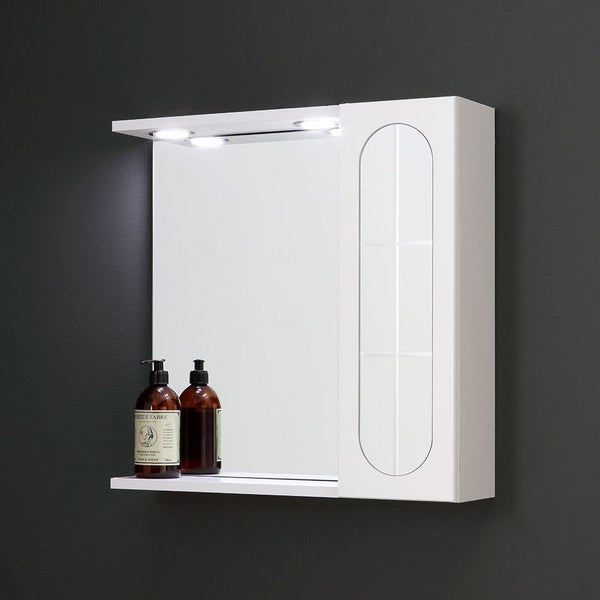 58cm Badezimmerspiegel mit Beleuchtung und Regal