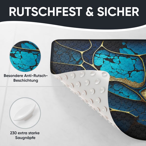 Rutschfeste Duschmatte mit Saugnäpfen