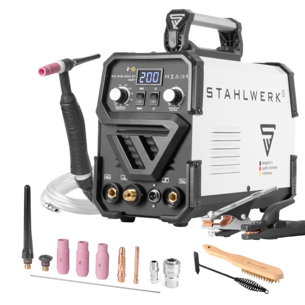 STAHLWERK Schweißgerät DC WIG 200 ST IGBT mit 200 Ampere und MMA E-Hand